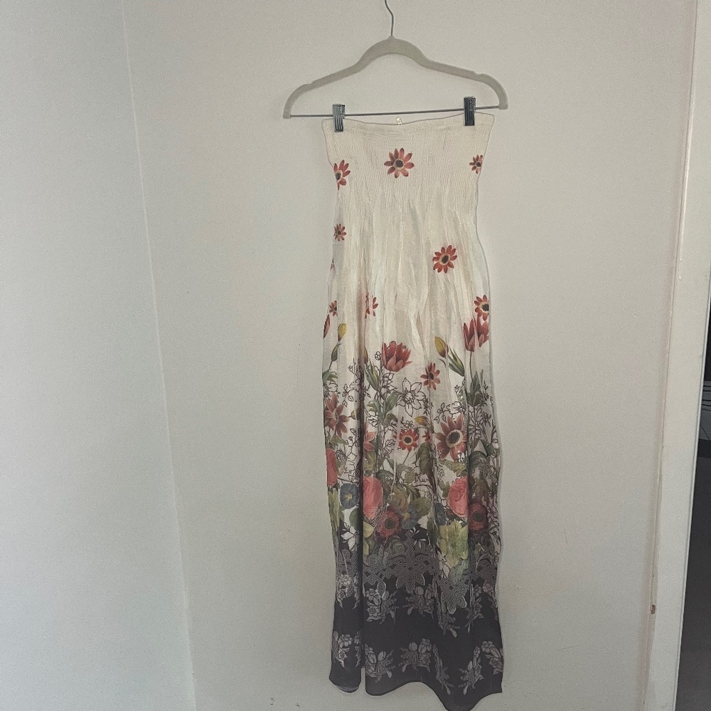 Strapless Flowered Dress
